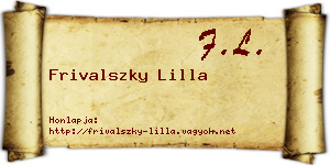 Frivalszky Lilla névjegykártya